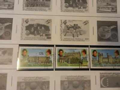 Lote de 3 estampillas del príncipe Carlos y la princesa Diana de las Islas Comoras de 1981 Foto 1 de 3
