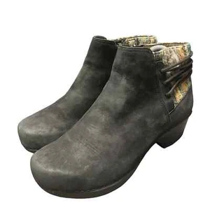 Dansko Tami Damen-Stiefeletten schwarz Nubukleder Strick US 8,5 seitlicher Reißverschluss Stillstiefel - Bild 1 von 7