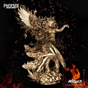 Phoenix Sculpture (300mm) /3D Printed/Unassembled/Unpainted - Picture 1 of 8