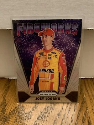 Joey Logano 2020 Panini Prizm Racing Fireworks Insert Silver Refractor No. F13 - Image 1 of 2