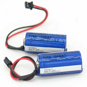 2 Pack 3V 1800mah CR17335SE-R Q6BAT PLC Battery with Plug for Mitsubishi System - Picture 1 of 5