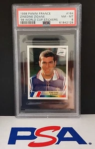 1998 PANINI FRANCE 98 WORLD CUP STICKER ZINEDINE ZIDANE #164 PSA 8 NEAR MINT - Picture 1 of 2