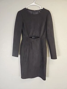BCBG MAX AZRIA Whitley Knit Faux Suede Midi Dress Cut out TAIST S - Bild 1 von 10