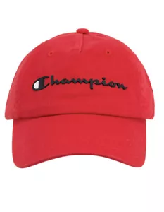 Champion Men's Ameritage Adjustable Hat Script Logo OSFA Cap Medium Red - Picture 1 of 3
