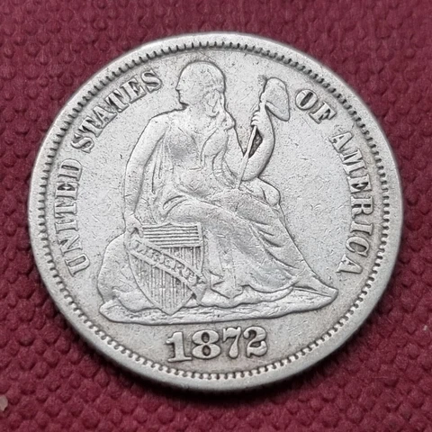 1872 Seated Liberty Dime 10c Better Grade XF #46897 Cover