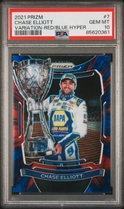 2021 Chase Elliott PSA 10 POP 1 Red Blue Hyper Prizm #7 GEM - Picture 1 of 2