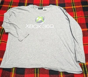 XBOX Shirt Men Grey Cotton Crew Long Sleeve Video Game 360 Logo 2XL - Picture 1 of 4