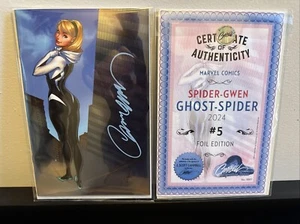 SPIDER-GWEN GHOST SPIDER #5 J SCOTT CAMPBELL VIRGIN FOIL Signed COA - Picture 1 of 7