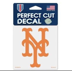 New York Mets 4"x4" Perfect Cut Car Decal [NEW] MLB Auto Sticker Emblem MLB - Picture 1 of 1