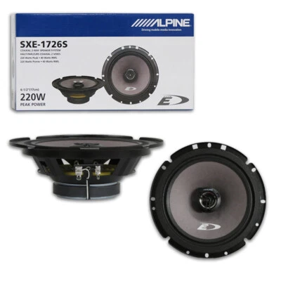 NEW Alpine SXE-1726S 6.5 Inch 6 1/2" 2-way Car Audio Coaxial Speakers Pair 220W - Image 1 of 4