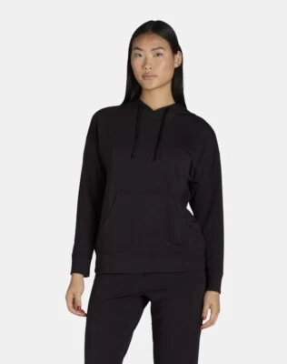 ATHLETIC WORKS Womens Hoodie Size Large 12-14 Black Lightweight Terry Lining New - Image 1 of 4