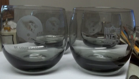 4 VTG NFL 3.5X3.5" GLASSES ST. LOUIS CARDINALS HELMET/NFL Cover
