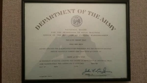 Vintage Department of The Army 1962 Civilian Marksmanship Certificate 45 Pistol - Bild 1 von 4