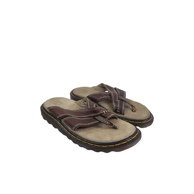 Sandalias Chanclas Dr. Martens Cuero Tanga en Marrón - Mujer Talla 5 Foto 1 de 4