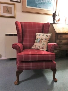 10 metres of JOHN LEWIS COPPICE RED Upholstery Fabric Check Design Weave - Picture 1 of 6