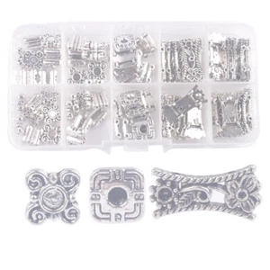  80PCS Antiqued Silver Metal 2 holes Butterfly Floral Square Spacer Bar Beads - Picture 1 of 8