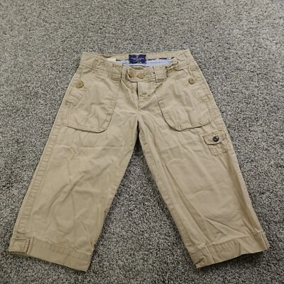 VTG American Eagle Shorts Womens 0 Brown Military Army Cargo Low Rise Pants Y2K - Изображение 1 из 4