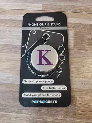 PopSockets PopGrip y Soporte Púrpura Inicial K Nuevo Foto 1 de 3