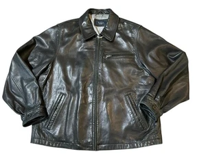 Chaqueta de Cuero Turnbury Para Hombre Grande Cuero Cordero Negro Cremallera Completa Clásica - Imagen 1 de 8