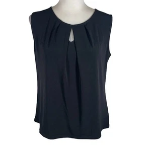 Kasper Tank Top Damen Petite Medium schwarz einfarbig ärmellos Schlüsselloch Rundhals - Bild 1 von 15