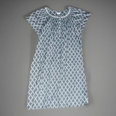 Camisón Aria Talla Grande 3X Azul Geo Floral Manga Corta Escote Reunido Foto 1 de 4