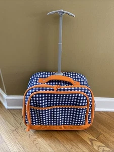 Pottery Barn Kids Travel/Luggage Orange With Blue/White Checker Pattern - Picture 1 of 24