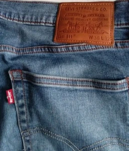 Levi Strauss Original Riveted Denim Jeans Blue Men Size 36x32 With Capital E - Picture 1 of 9