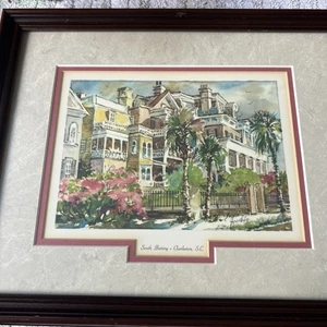 VIRGINIA FOUCHE BOLTON SOUTH BATTERY CHARLESTON S.C. HANDSIGNIERTE LITHOGRAPHIE - Bild 1 von 11