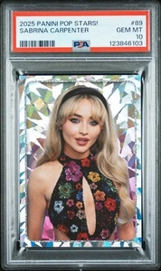 Sabrina Carpenter 2025 Panini Pop Stars! Stickers #89 RC PSA 10 Gem Mint - Picture 1 of 3