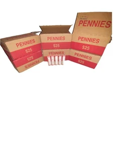 5 Original Unsearched Rolls of Pennies, possible wheat, errors, Copper - Picture 1 of 1