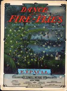 Dance Of The FIREFLIES 1902 E T Paull Danno Sintenis Sheet Music BEAUTIFUL! ! - Picture 1 of 2