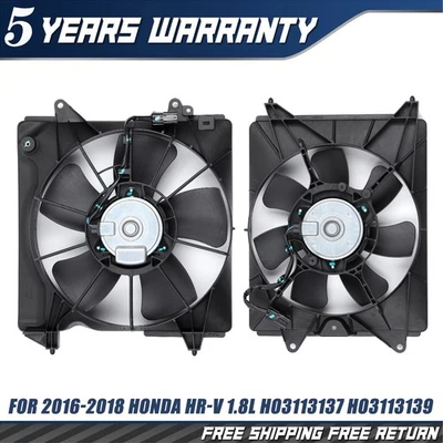 2pcs A/C AC Condenser Radiator Cooling Fan Fits 2016-2018 Honda HR-V HO3113137 Foto 1 de 4