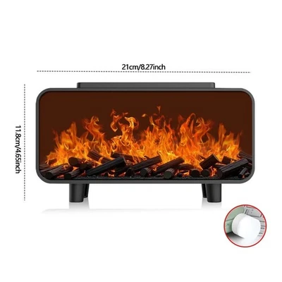 Fireplace Flame Humidifier Colorful Light Flame Essential Oil Diffuser Mute Work - Image 1 of 4