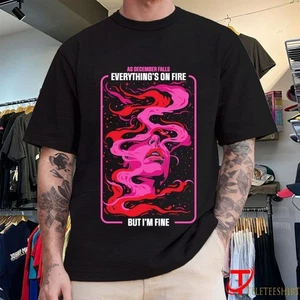 As December Falls Everything’s On Fire But I’m Fine Album T-shirts - Picture 1 of 3