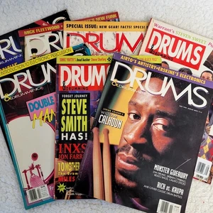 Vintage Lot Of 6 DRUMS & DRUMMING Year 1989+90+91 Magazines / See photos - Imagen 1 de 10