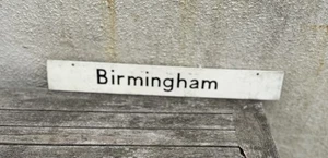 Vintage BR Wooden Destination Board Birmingham Stowmarket Railwayana Sign - Picture 1 of 6