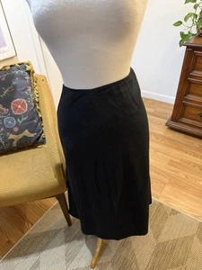 J Jill Skirt W 16 Black 100% Linen Midi A Line Zip Goth Grunge Summer Basic - Picture 1 of 4