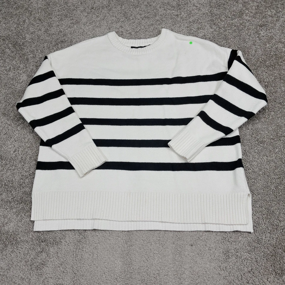 Suéter para mujer French Connection Essentials a rayas blanco grande Foto 1 de 4