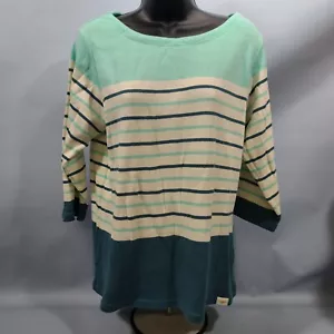 L.L. Camisa de marinero francés Bean para mujer manga 3/4 cuello barco talla grande - Imagen 1 de 7