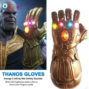 Children Thanos Gloves Infinity Gauntlet with LED Lights Avengers 4 Cosplay Toy - Picture 1 of 14