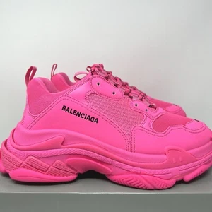 Balenciaga Triple S Men's Sneakers Size 42 EU / 9 US Fluo Pink - Picture 1 of 11