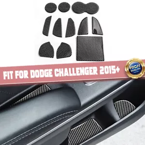 Juego de decoración de almohadilla de ranura de puerta de fibra de carbono REAL para Dodge Challenger 2015 + - Imagen 1 de 18