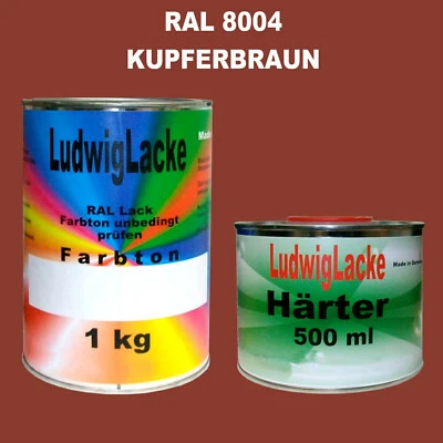 RAL 8004 Kupferbraun 1,5 kg SET Matt Lack & Härter Acryllack unverdünnt - Bild 1 von 4