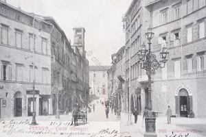 Cartolina - Perugia - Corso Umberto - 1905 - Foto 1 di 2