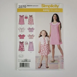 Simplicity 2270 Round-Yoke Dress w/ Cutaway Armholes, Jacket Purse Sz 7-14 Uncut - Picture 1 of 6
