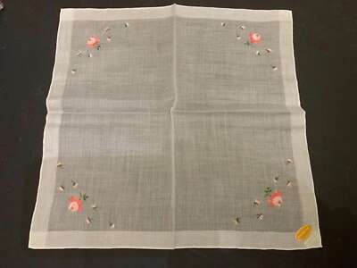 Pañuelo de algodón vintage rosa flor bordado floral para mujer Foto 1 de 3