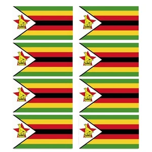 8 adesivi in vinile lucido - casco bici bandiera piccola Zimbabwe FLAG37D - Foto 1 di 1