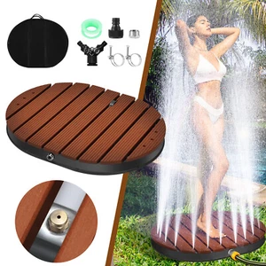 Gartendusche bis 4m Bodendusche Außendusche Pooldusche Holz-Optik Outdoordusche - Bild 1 von 9