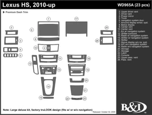 Lexus HS 2010 2011 2011 kit de ajuste de tablero a - Imagen 1 de 1