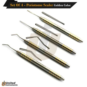 4Pcs Dental Periotome Scaler PDL Perio Ligament Atraumatic Tooth Extraction Tool - Picture 1 of 7